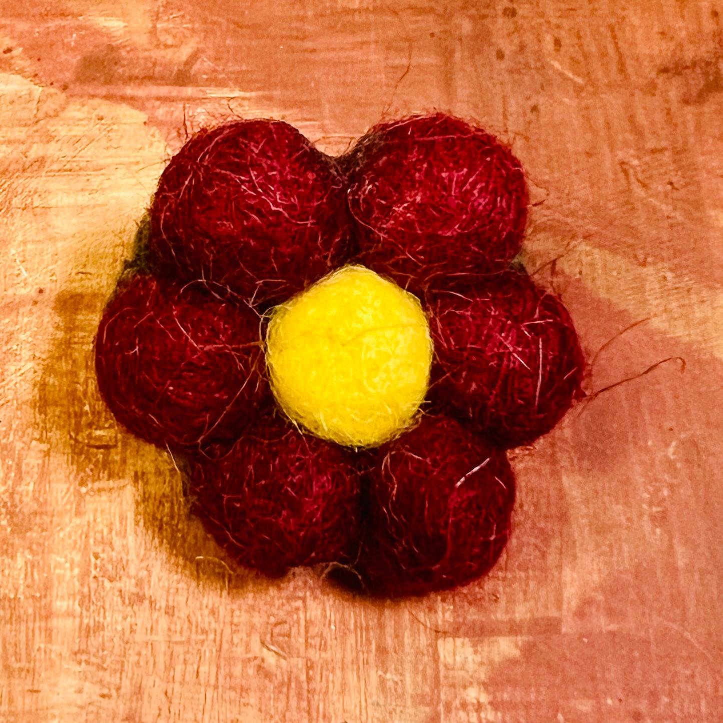 Wool Flower Pin