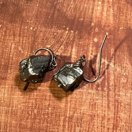 2/$36 - Everyday Earrings - Pyrite Nuggets in Silver
