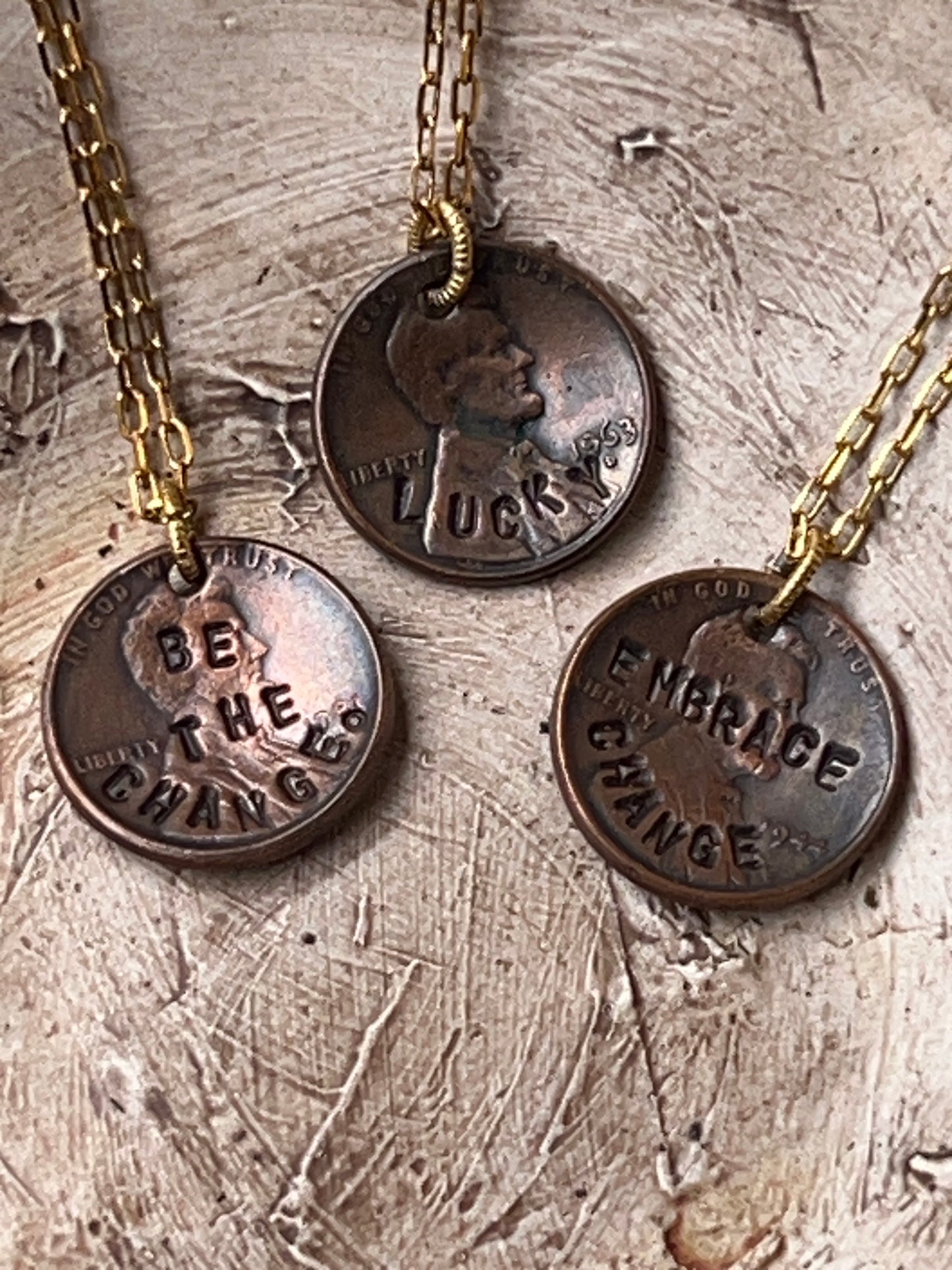 Lucky Penny Necklace. Change charms. Genuine US Penny Necklace.