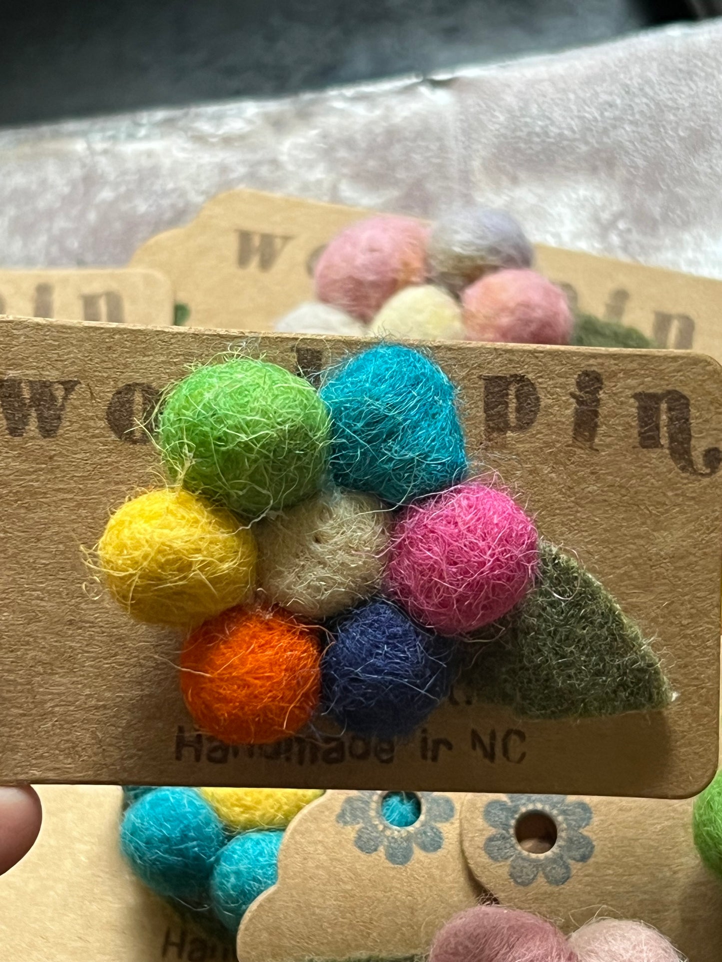 Wool Flower Pin