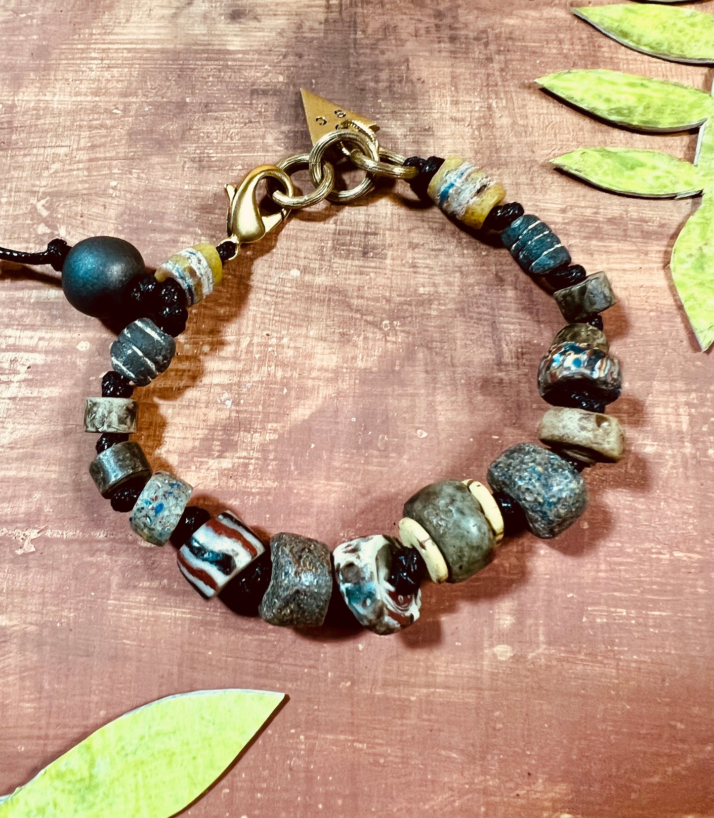 Rustic Bracelet with African Beads