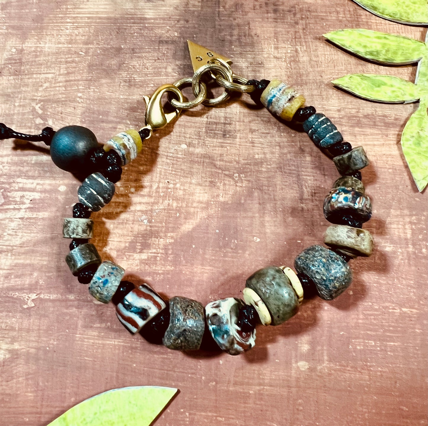 Rustic Bracelet with African Beads