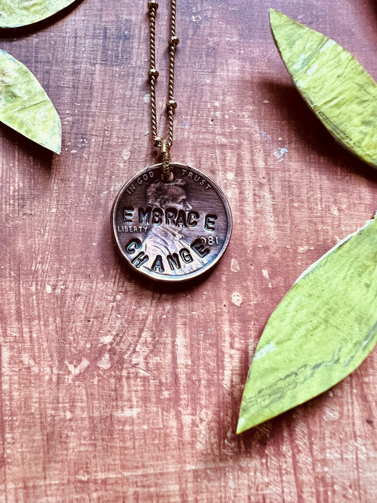 Lucky Penny Necklace. Change charms. Genuine US Penny Necklace.